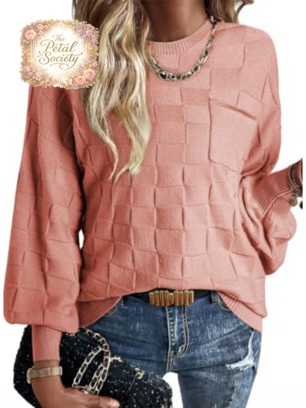Womens Crewneck Sweater Batwing Sleeve Loose Casual Fall Pullover